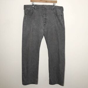 Levi's Mens 501 Jeans Size 42 x 30 Straight Leg Gray Denim 100% Cotton